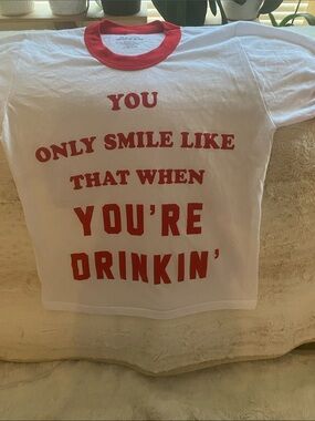 Kids White & Red Graphic Ringer Tee - YOU'RE DRINKIN'